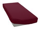 Spannbettlaken BELLANA "Mako-Jersey exclusiv in Gr. 90x200, 140x200 oder 180x200 cm", rot (bordeaux), L:200cm, Mako-Jersey, Obermaterial: 100% Baumwolle, Bettlaken, Spannbettlaken, aus Baumwolle, für Matratzen bis 25 cm Höhe, Bettlaken, Spannbetttuch