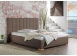 Polsterbett MAINTAL "Cueno", beige (dunkelbeige), B:224cm L:210cm, Strukturstoff (100% Polyester), Betten, Polsterbett, mit und ohne Matratze in 2 Ausführungen, Steppung mit Knopfheftung