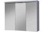Spiegelschrank JOKEY "Ancona LED", grau (alufarben), B:82,5cm H:69,1cm T:25cm, MDF, Schränke, Spiegelschrank, 83 cm Breite