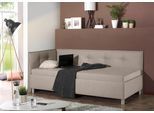 Polsterliege MAINTAL, grau (taupe), B:99cm L:210cm, Komplettbetten, mit Seiten- und Rückenteil