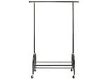Garderobenstange WENKO "Profi", schwarz, B:121cm H:185cm T:52cm, Metall, Polypropylen, Garderobenständer, BxTxH: 121x52x185 cm