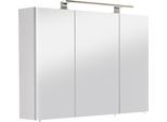 Spiegelschrank OPTIFIT "Mino", weiß (seidenglanz weiß), B:100cm H:68cm T:17,6cm, Schränke, Spiegelschrank, Breite 100 cm