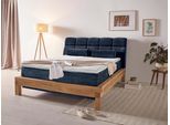Boxspringbett HOME AFFAIRE "Villads", blau, B:179cm L:231cm, Komplettbetten, Boxspringbett, Liegefläche: 160/200 cm aus Balkeneiche, Inside-Boxspring-Unterbau
