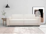3-Sitzer DOREL HOME "ALLIE Schlafsofa 225 cm", beige (creme), B:225cm H:82cm T:84cm, 100% Polyester, Sofas, Bett-Funktion (108/190cm), trendiger Cord o. pflegeleichter Velours