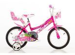 Dino Kinderfahrrad »Mädchenfahrrad 16 Zoll«, 1 Gang, mit Stützrädern, Korb und Puppensitz