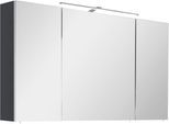 Spiegelschrank OPTIFIT "Ava", grau (anthrazit glanz), B:109cm H:68cm T:17,5cm, Schränke, Spiegelschrank, mit LED Beleuchtung