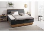 Boxspringbett OTTO PRODUCTS Komplettbetten Gr. Chenille Polyester mit LED-Beleuchtung, mit Basic-Topper, Liegefläche B/L: 200 cm x 200 cm Betthöhe: 69 cm, Gewicht bis: 80 kg + 100 kg H2 + H3, 7-Zonen-Taschen-Federkernmatratze, grau (ferro) Boxspringbett Boxspringbetten mit Bettkasten LED-Beleuchtung, zertifizierten, recycelten Bezugsstoffen