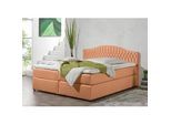 Boxspringbett MAINTAL, orange (terra), Liegefläche B/L: 180cm x 200cm, H3, Bonnell-Federkernmatratze, Seitliche Einfassung Unterbox und Obermatratze: Mikrovelours (100% Polyester), Spiegelfläche der Unterbox und Obermatratze: 100% Polyester, Komplettbetten, in diversen Ausführungen