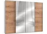 Schwebetürenschrank WIMEX "Level by fresh to go", weiß (weiß, plankeneichefarben), B:300cm H:236cm T:65cm, Schränke, Schwebetürenschrank, mit Synchronöffnung