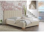 Polsterbett MAINTAL "Cueno", beige (creme), B:204cm L:210cm, Strukturstoff (100% Polyester), Betten, Polsterbett, mit und ohne Matratze in 2 Ausführungen, Steppung mit Knopfheftung