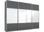 Schwebetürenschrank RAUCH "Quadra", grau (grau metallic, spiegel), B:315cm H:230cm T:62cm, Holzwerkstoff, Schränke, Schwebetürenschrank, mit Spiegelelementen