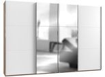 Schwebetürenschrank WIMEX "Level by fresh to go", weiß (plankeneichefarben, weiß), B:350cm H:216cm T:65cm, Schränke, Schwebetürenschrank, mit Synchronöffnung