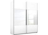 Schwebetürenschrank RAUCH "Quadra", weiß (weiß, spiegel), B:181cm H:210cm T:62cm, Holzwerkstoff, Schränke, Schwebetürenschrank, mit Spiegelelementen