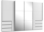 Schwebetürenschrank WIMEX "Level by fresh to go", weiß, B:350cm H:236cm T:65cm, Schränke, Schwebetürenschrank, mit Synchronöffnung