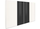 Schwebetürenschrank WIMEX "Level by fresh to go", weiß (weiß, grauglas), B:350cm H:236cm, Schränke, Schwebetürenschrank, mit Glastüren und Synchronöffnung