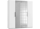 Kleiderschrank WIMEX "Level by fresh to go", weiß, B:200cm H:216cm T:58cm, Schränke, Kleiderschrank, mit Spiegeltüren