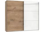Schwebetürenschrank WIMEX "Level by fresh to go", braun (plankeneichefarben, weißglas), B:250cm H:216cm T:65cm, Schränke, Schwebetürenschrank, mit jeweils einer Glastür