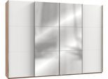 Schwebetürenschrank WIMEX "Level by fresh to go", weiß (plankeneichefarben, weiß), B:300cm H:216cm T:65cm, Schränke, Schwebetürenschrank, mit Synchronöffnung