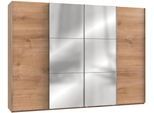 Schwebetürenschrank WIMEX "Level by fresh to go", braun (plankeneichefarben), B:300cm H:216cm T:65cm, Schränke, Schwebetürenschrank, mit Synchronöffnung