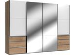 Schwebetürenschrank WIMEX "Level by fresh to go", weiß (plankeneichefarben, weiß), B:300cm H:236cm T:65cm, Schränke, Schwebetürenschrank, mit Synchronöffnung