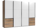 Schwebetürenschrank WIMEX "Level by fresh to go", weiß (plankeneichefarben, weiß), B:300cm H:216cm T:65cm, Schränke, Schwebetürenschrank, mit Synchronöffnung