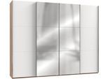 Schwebetürenschrank WIMEX "Level by fresh to go", weiß (plankeneichefarben, weiß), B:350cm H:236cm T:65cm, Schränke, Schwebetürenschrank, mit Synchronöffnung
