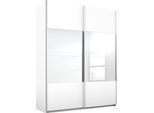Schwebetürenschrank RAUCH "Quadra", weiß (weiß, spiegel), B:181cm H:230cm T:62cm, Holzwerkstoff, Schränke, Schwebetürenschrank, mit Spiegelelementen