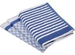 ROSS Geschirrtuch »Exclusiv«, (Set, 3 tlg.), 1x Küchen-Frottiertuch (Streifen) und 2 Geschirrtücher (Karodesign)