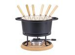 Kadastar Fondue »Nostalgie 9 Teile Schwarz«, Holzart: Gummibaum (China)