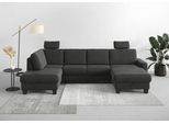 Home affaire Wohnlandschaft »Summer U-Form«, mit oder ohne Bettfunktion und Bettkasten, wengefarbene Holzfüsse