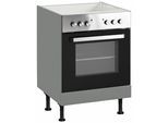 Herdumbauschrank OPTIFIT "Bern", grau (basaltgrau, basaltgrau), B:60cm H:87cm T:58,4cm, Schränke, Herdumbauschrank, 60 cm breit, mit höhenverstellbaren Stellfüssen
