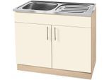 wiho Küchen Spülenschrank "Kiel" 100 cm breit mit Auflagespüle