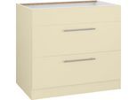 Kochfeldumbauschrank WIHO KÜCHEN "Unna", beige (front und korpus: magnolia), B:90cm H:82cm T:57cm, Schränke, Kochfeldumbauschrank, 90 cm breit, ohne Arbeitsplatte