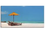 Artland Wandbild »Liegestuhl Sonnenschirm Strand Malediven«, Strand, (1 St.), als Alubild, Outdoorbild, Leinwandbild, Poster, Wandaufkleber