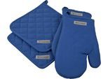 ROSS Topflappen »Exclusiv«, (Set, 4 tlg.), 2x Topflappen und 2x Grillhandschuh, 100% Baumwolle