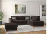 Ecksofa SIT & MORE "Dundee L-Form", braun (espresso), B:263cm H:86cm T:219cm, Sofas, Ecksofa, mit Federkern und Massivholzfüßen, wahlweise mit Kopfteilverstellung