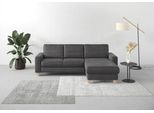 Ecksofa HOME AFFAIRE "Summer L-Form", grau, B:249cm H:91cm T:164cm, 100% Polyester, Sofas, Ecksofa, mit Recamiere, mit oder ohne Bettfunktion und Bettkasten, Cord-Bezug