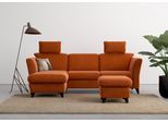 Ecksofa HOME AFFAIRE "Trelleborg L-Form", rosa (kupfer), B:249cm H:86cm T:162cm, 95% Polyester, 5% Polyamid, Sofas, wahlweise mit Bettfunktion und Bettkasten, inkl. Federkern-Polsterung
