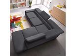 Ecksofa SIT & MORE "Alcatraz L-Form", grau (dunkelgrau), B:272cm H:94cm T:226cm, Struktur fein (97% Polyester, 3% Polyamid);Luxus-Microfaser ALTARA NUBUCK (95% Polyester, 5% Baumwolle);Struktur (100% Polyester), Sofas, Ecksofa, wahlweise mit Bettfunktion
