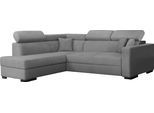 Ecksofa HOME AFFAIRE "Tulio L-Form", silber, B:267cm H:95cm T:198cm, Struktur fein (100% Polyester);Struktur (100% Polyester);Samtstruktur (100% Polyester), Sofas, Ecksofa, wahlweise mit Bettfunktion und Bettkasten, incl. 3 Zierkissen