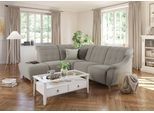 Ecksofa HOME AFFAIRE "Boston L-Form", beige (natur), B:272cm, Struktur (100% Polyester);Luxus-Microfaser Florence (100% Polyester);Chenille (100% Polyester);NaturLEDER (reines Rindsleder), Sofas, Ecksofa, Kopfteilverstellung an jeder Sitzfläche, wahlweise Relaxfunktion