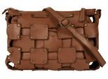 Umhängetasche SAMANTHA LOOK, Mädchen, Gr. B/H/T: 30cm x 20cm x 2cm onesize, braun (cognac), Leder, leicht glänzend, unifarben, Taschen Umhängetasche, echt Leder, Made in Italy