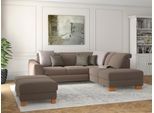 Ecksofa SIT & MORE "Dundee L-Form", grau (taupe), B:263cm H:86cm T:219cm, Sofas, Ecksofa, mit Federkern und Massivholzfüßen, wahlweise mit Kopfteilverstellung