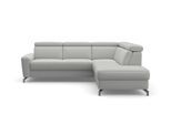 Ecksofa SIT&MORE "Scarlett L-Form" Sofas Gr. B/T: 258 cm x 226 cm, Chenille, Ottomane rechts, mit Bettfunktion-mit Kopfteilverstellung-mit Bettkasten, grau (hellgrau) Ecksofas inklusive Kopfteilverstellung, wahlweise mit Bettfunktion, Bettkasten