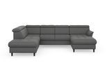 Wohnlandschaft SIT & MORE "Marano U-Form", grau (steel), B:304cm T:216cm, 100% Polyester, Sofas, Wohnlandschaft, inklusive Kopfteilverstellung, wahlweise mit Bettfunktion, Bettkasten