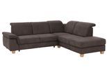 Ecksofa HOME AFFAIRE "Dalia L-Form", braun (mocca), B:256cm H:83cm T:221cm, Luxus-Microfaser Florence (100% Polyester);Luxus-Microfaser weich (90% Polyester, 10% Polyamid);Webstoff (100% Polyester), Sofas, Ecksofa, mit Federkernpolsterung, wahlweise mit Bettfunktion, Bettkasten