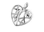 Herzanhänger JOBO "Anhänger Herz mit Blumen", silber (silber 925, weiß), Schmuckanhänger, Damen, Silber 925 (Sterlingsilber), 925 Silber rhodiniert mit 47 Zirkonia