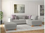 Ecksofa SIT & MORE "Dundee L-Form", silber, B:263cm H:86cm T:219cm, Sofas, Ecksofa, mit Federkern und Massivholzfüßen, wahlweise mit Kopfteilverstellung