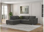 Ecksofa SIT & MORE "Dundee L-Form", grau, B:263cm H:86cm T:219cm, Sofas, Ecksofa, mit Federkern und Edelstahlfüßen, wahlweise mit Kopfteilverstellung