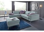Ecksofa SIT & MORE "Percy L-Form", blau (aqua), B:270cm H:80cm T:235cm, Sofas, Ecksofa, 15 cm Fußhöhe, Sitztiefenverstellung, wahlweise in 2 Fußfarben